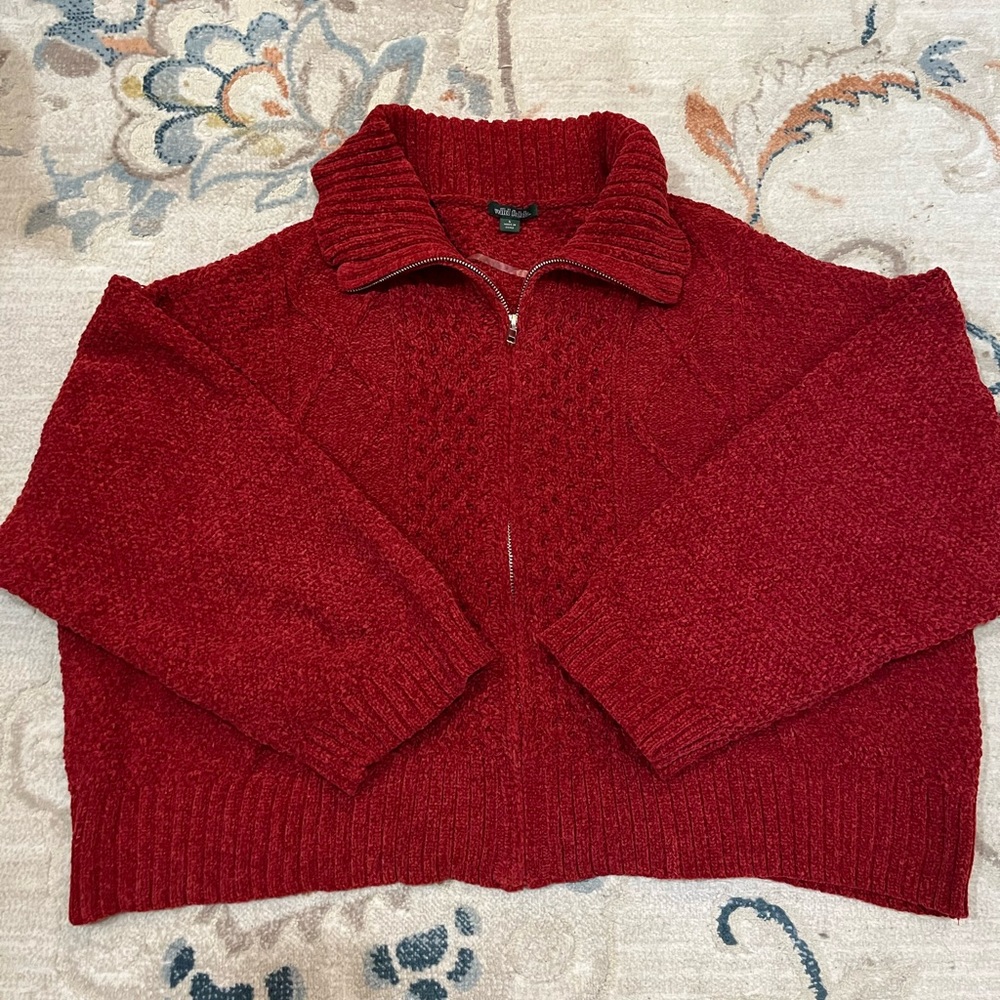 Wild Fable, cute knit holiday zip up sweater
